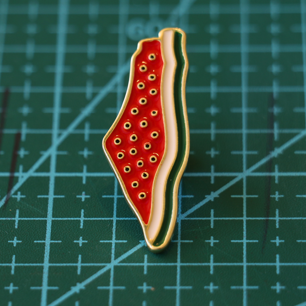 Watermelon Map Enamel Pin